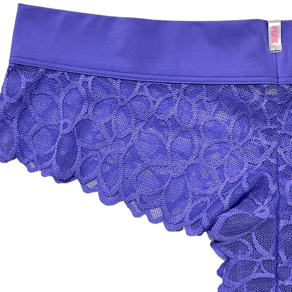 VS PINK 2016 Vintage Extra Low Rise Cheekster Semi-sheer Mesh Floral Print Panty - Picture 13 of 16